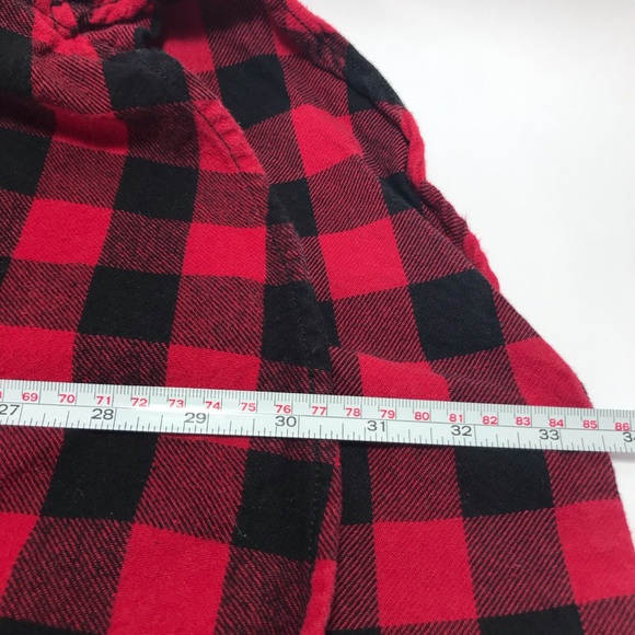 JACHS Red Black Plaid 100% Heavy Cotton Flannel Button Front Shirt - Picture 11 of 13
